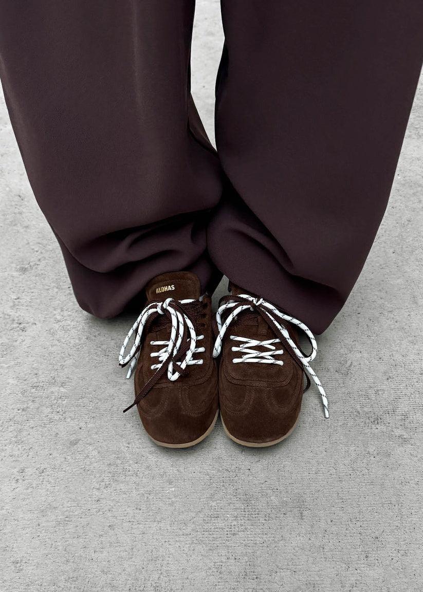 Alohas-Tb 24 suede chocolate brown leather sneakers-dgallerystore