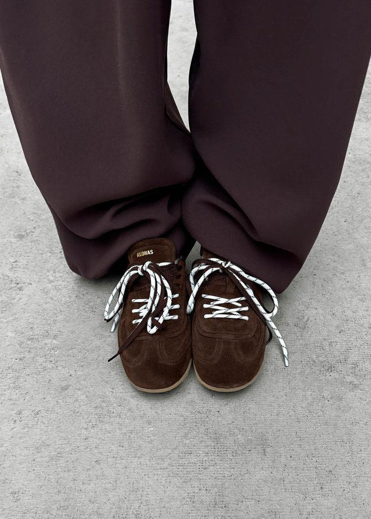 Alohas-Tb 24 suede chocolate brown leather sneakers-dgallerystore