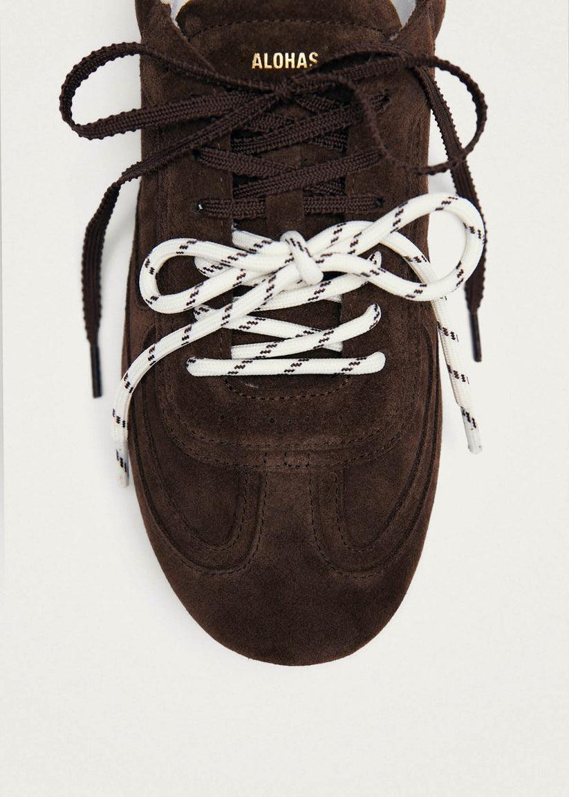 Alohas-Tb 24 suede chocolate brown leather sneakers-dgallerystore