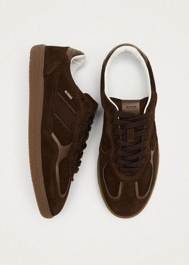 Alohas-Tb.490 Rife Chocolate Brown Leather Sneakers-dgallerystore