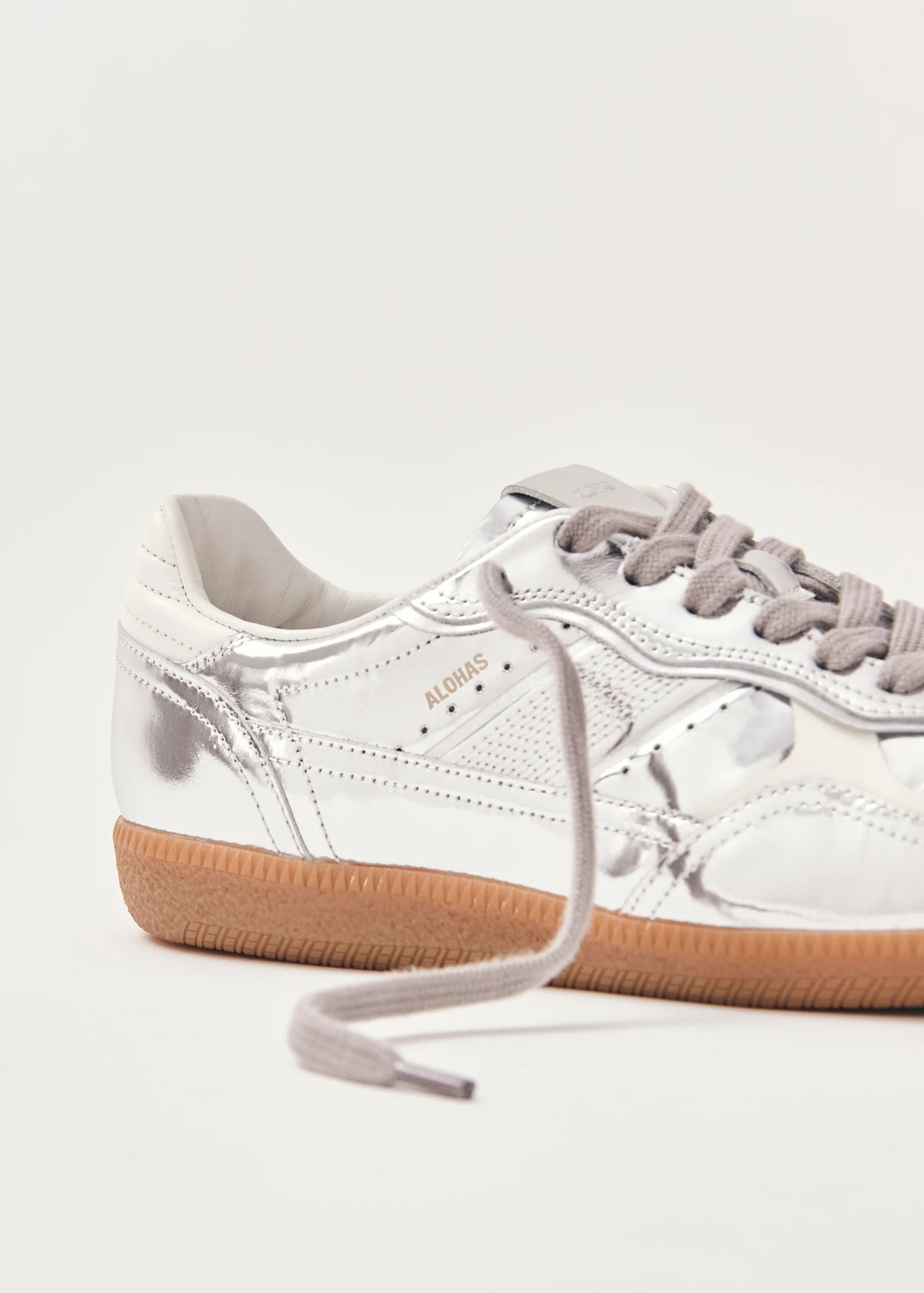 Alohas-Tb.490 Rife Shimmer Silver Cream Leather Sneakers-dgallerystore