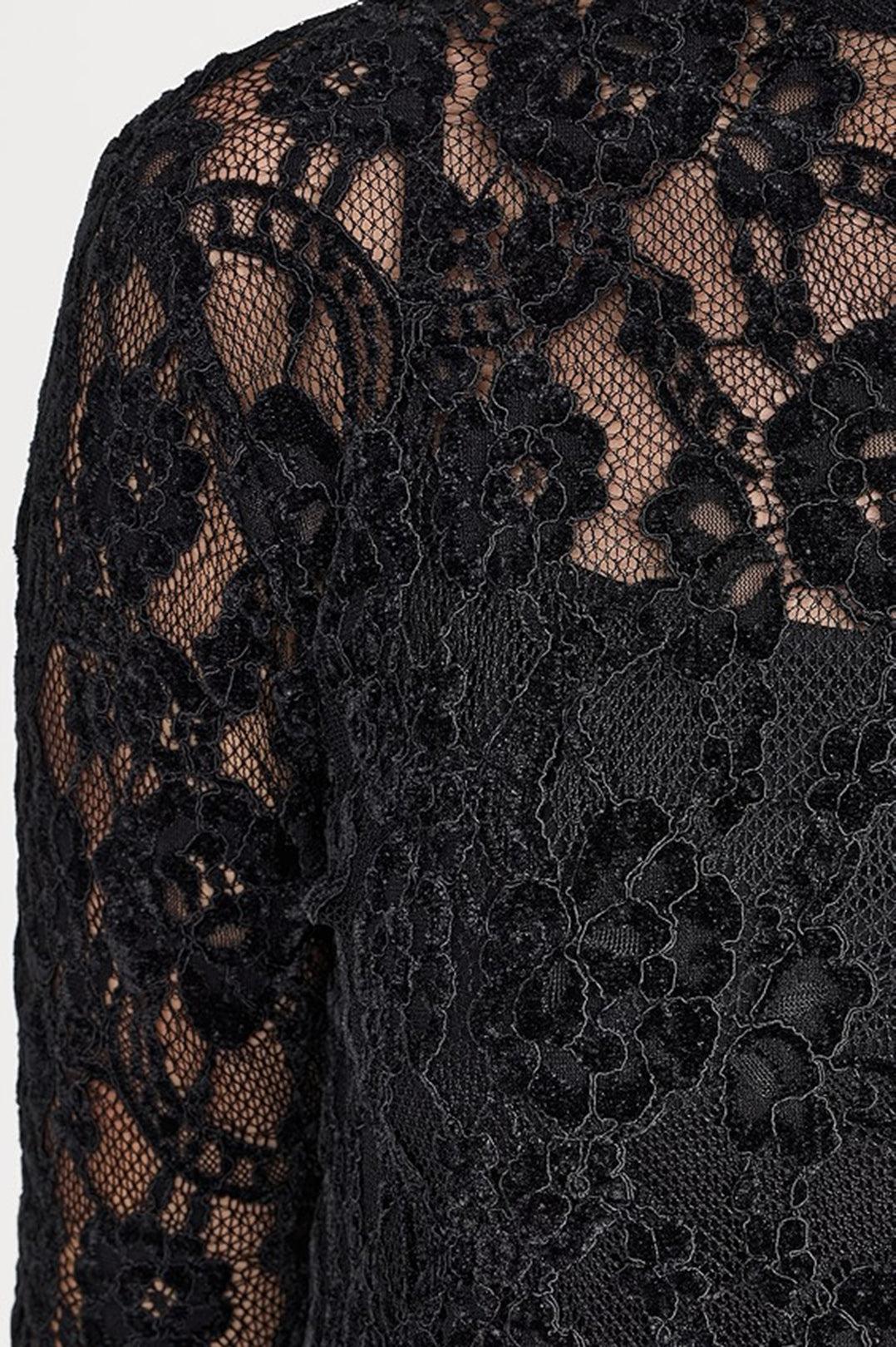 ax paris black lace dress Black Lace Contrast Draped Waist Midi Dress main image 0