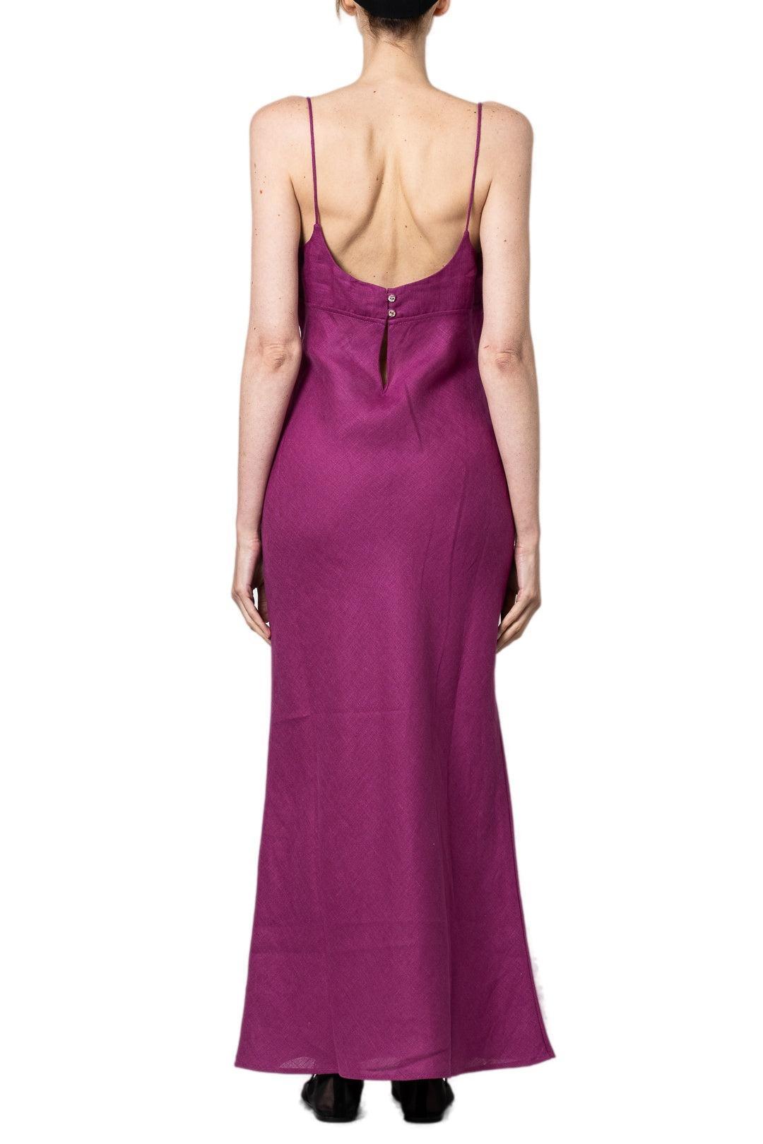 purple maxi slip dress Floral Watercolor Maxi Slip Dress in Violet purple L