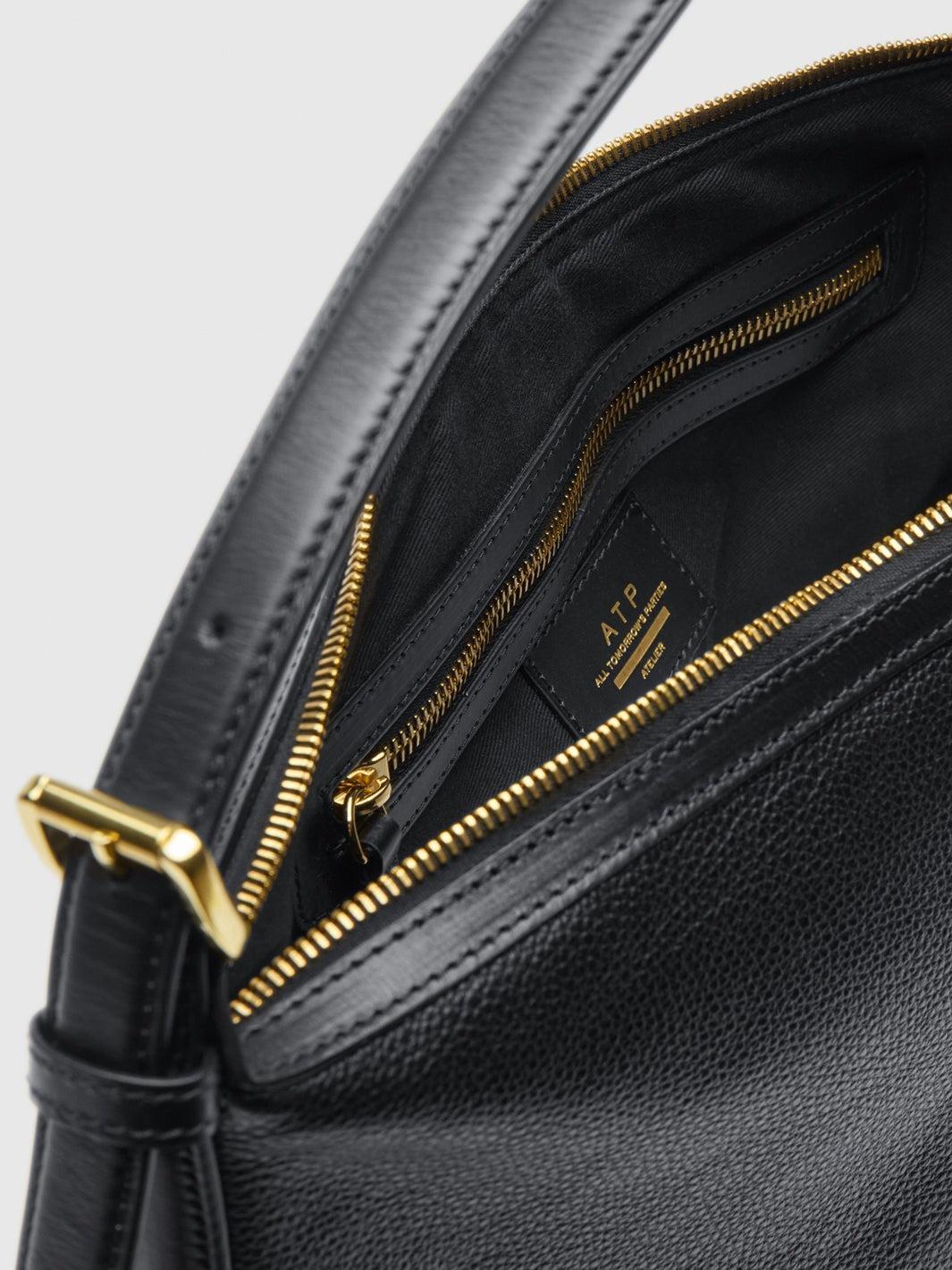 Atp Atelier-Castellare black grained leather shoulder bag-dgallerystore