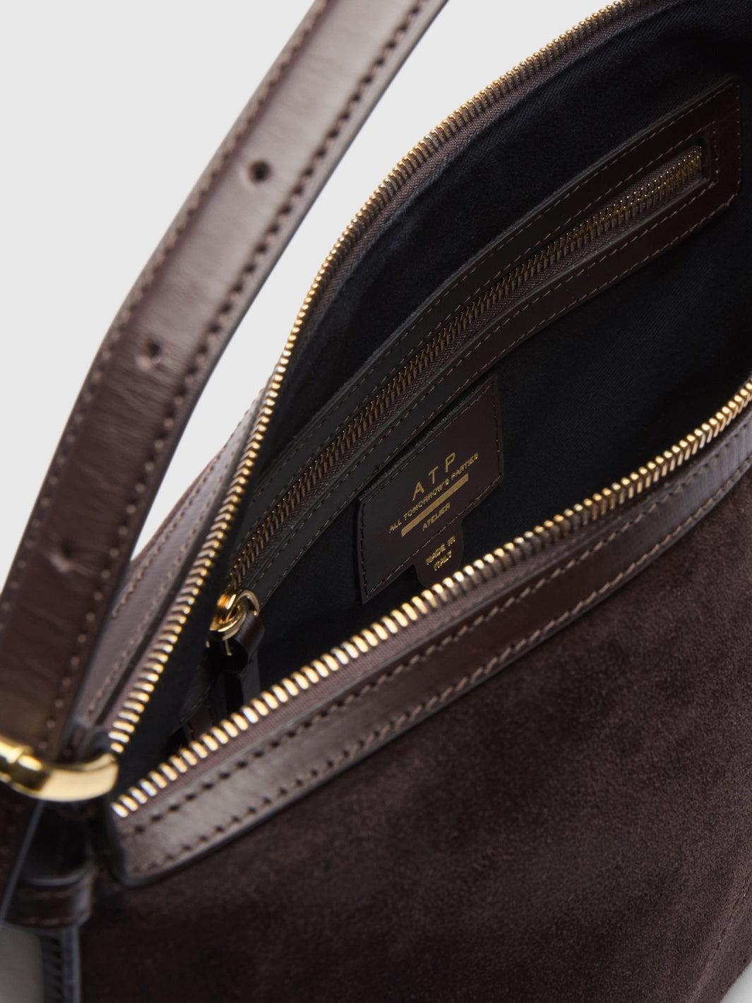 Atp Atelier-Castellare walnut suede shoulder bag-dgallerystore