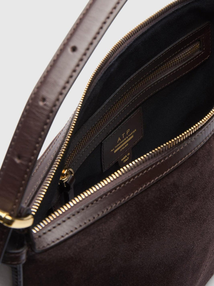 Atp Atelier-Castellare walnut suede shoulder bag-dgallerystore