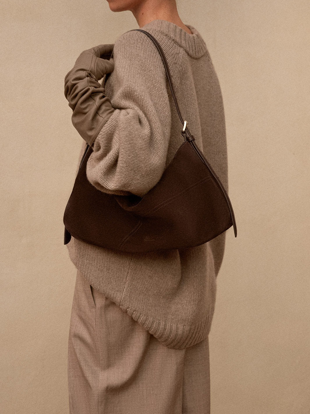 Atp Atelier-Castellare walnut suede shoulder bag-dgallerystore