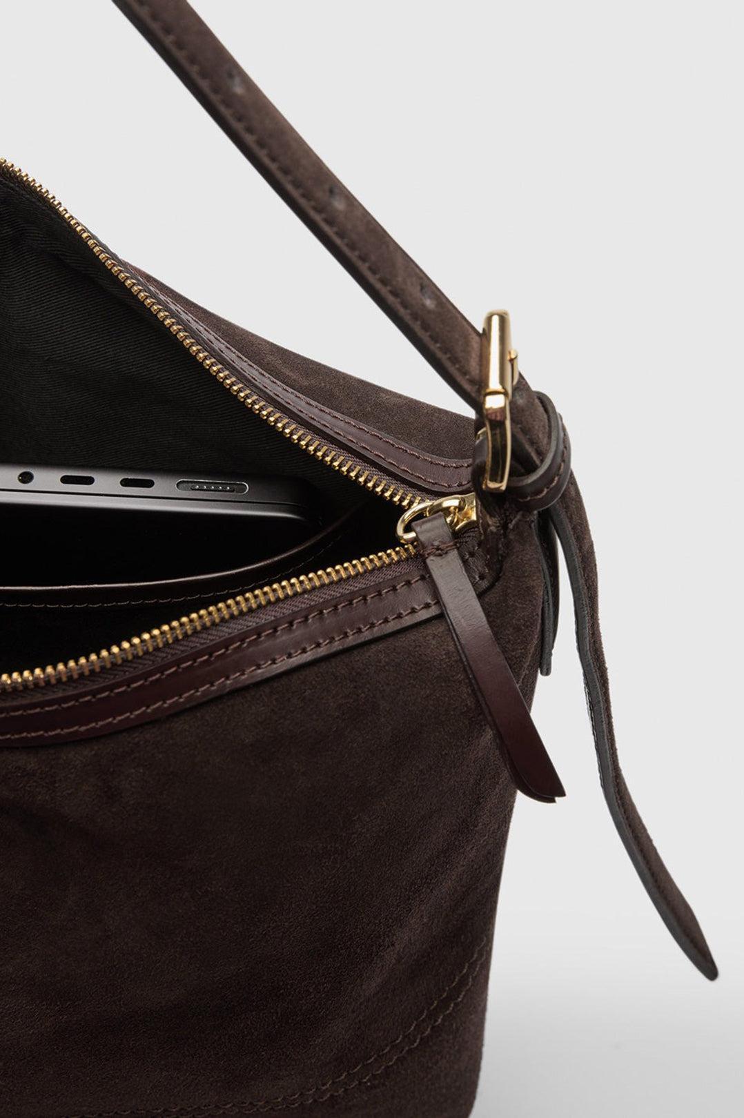 Atp Atelier-Tolve walnut suede tote bag-dgallerystore