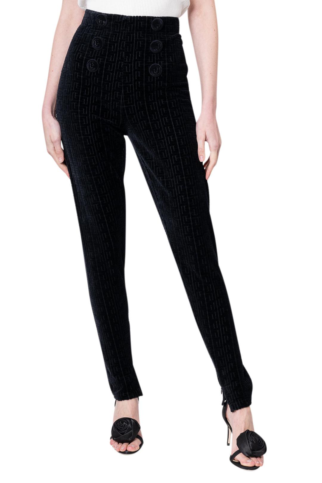 Balmain-SLIM LEG PANTS-YF1PD023 JD40 EAP NOIR-dgallerystore