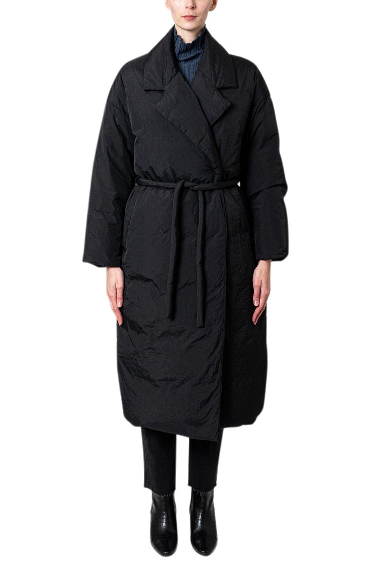 Blossom-Belted Puffer Coat-BB-JP-21PF-01 - BLACK-dgallerystore