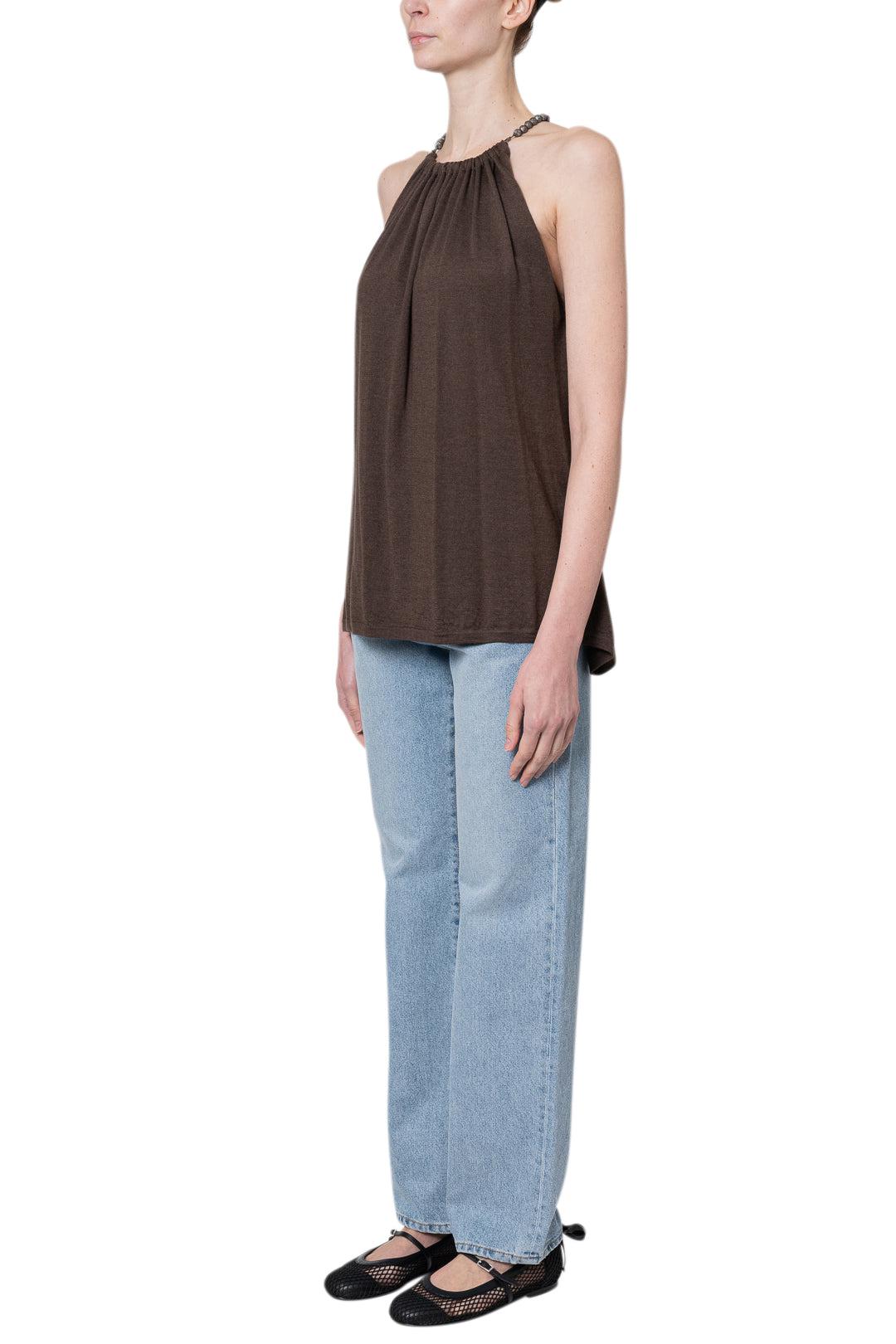 Brunello Cucinelli-HALTER NECK TOP-A M13837000 C8705-dgallerystore