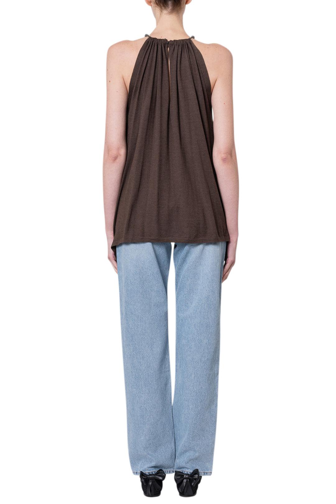 Brunello Cucinelli-HALTER NECK TOP-A M13837000 C8705-dgallerystore