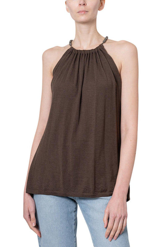 Brunello Cucinelli-HALTER NECK TOP-A M13837000 C8705-dgallerystore