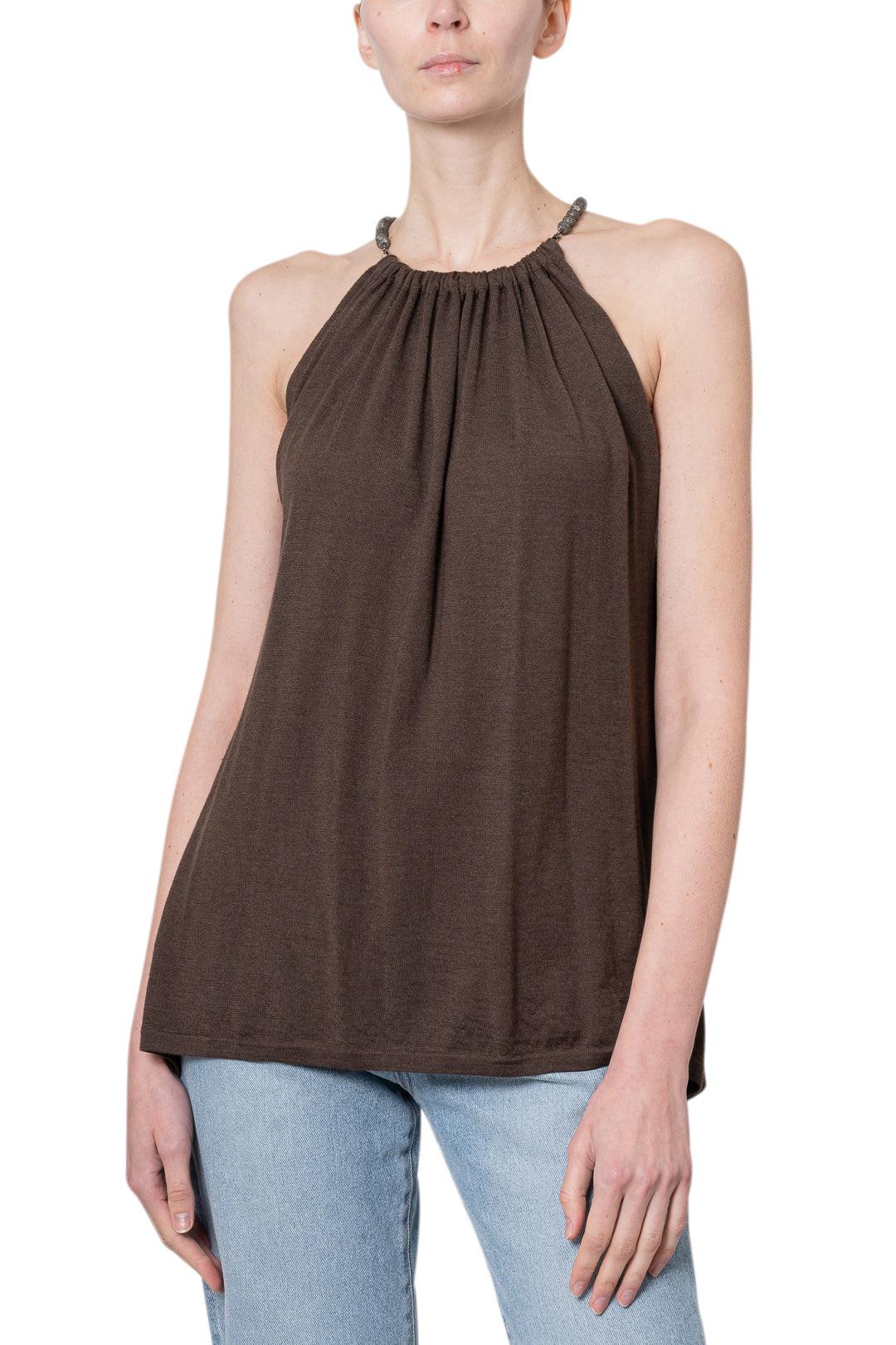 Brunello Cucinelli-HALTER NECK TOP-dgallerystore