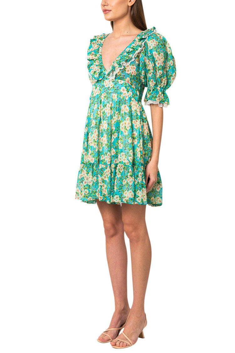 By Timo-Floral print v-neck dress-2320528-dgallerystore