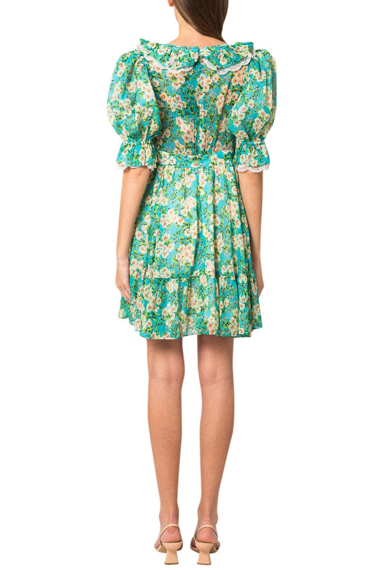 By Timo-Floral print v-neck dress-2320528-dgallerystore
