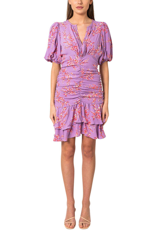 By Timo-Rouched floral midi dress-dgallerystore