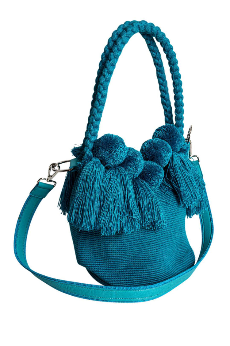 Claudio Montias-Big Woven Basket Bag-Big woven basket bag blue-dgallerystore