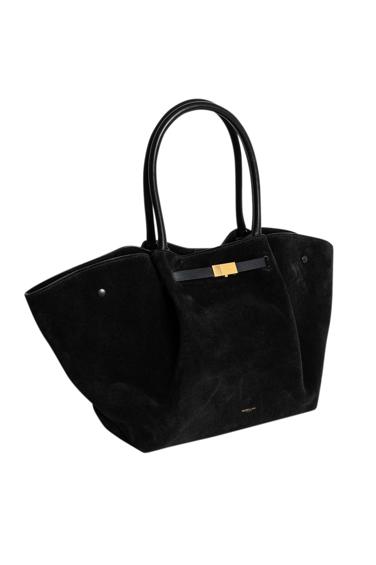 Demellier-The Suede New York Tote-D90 New York suede black-dgallerystore