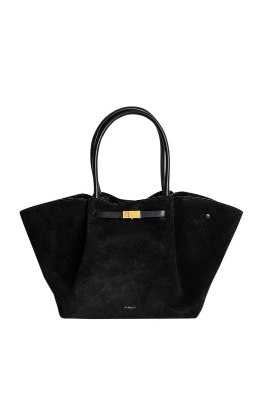 Demellier-The Suede New York Tote-D90 New York suede black-dgallerystore