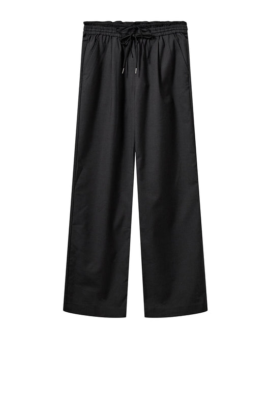 Designers Remix-Steven Drawstring Contrast Pants Dark Grey Melange-dgallerystore