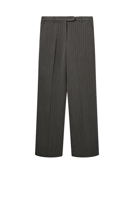Designers Remix-Steven Straight Pants Grey/White Pinstripes-dgallerystore