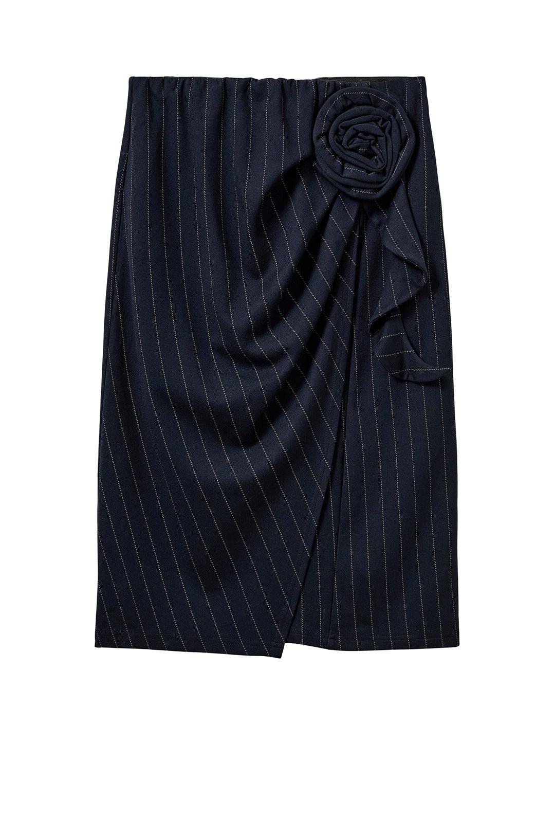 Designers Remix-Zoe Pencil Skirt Navy/White Pinstripes-dgallerystore