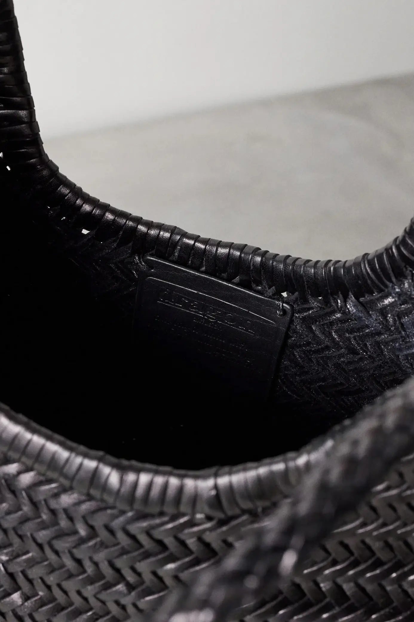 Dragon Diffusion-Ns diagonal triple jump black woven leather bag handmade-dgallerystore