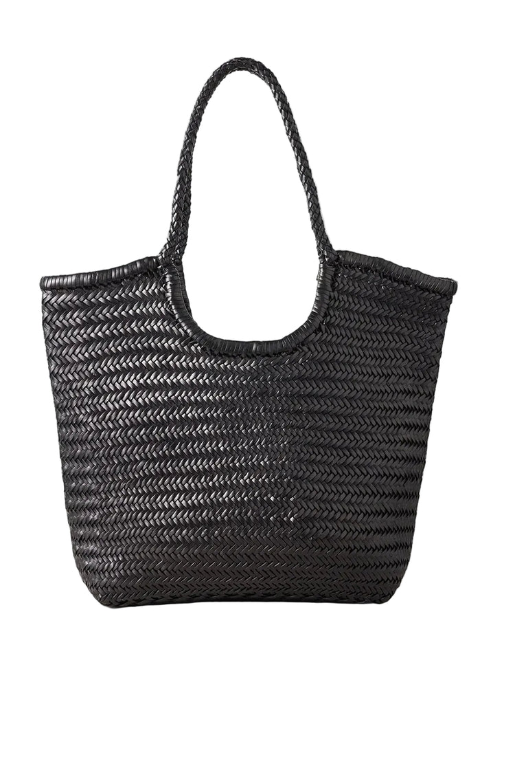 Dragon Diffusion-Ns diagonal triple jump black woven leather bag handmade-dgallerystore