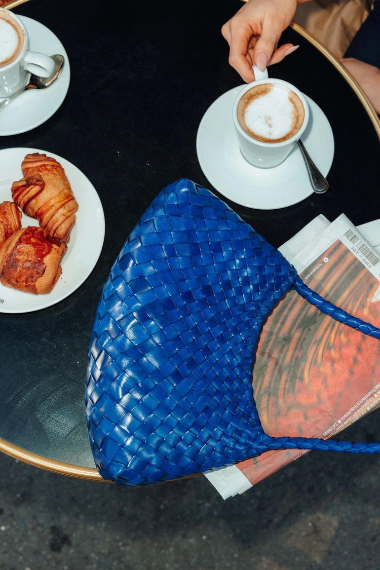 Dragon Diffusion-Rosanna navy woven leather bag-dgallerystore