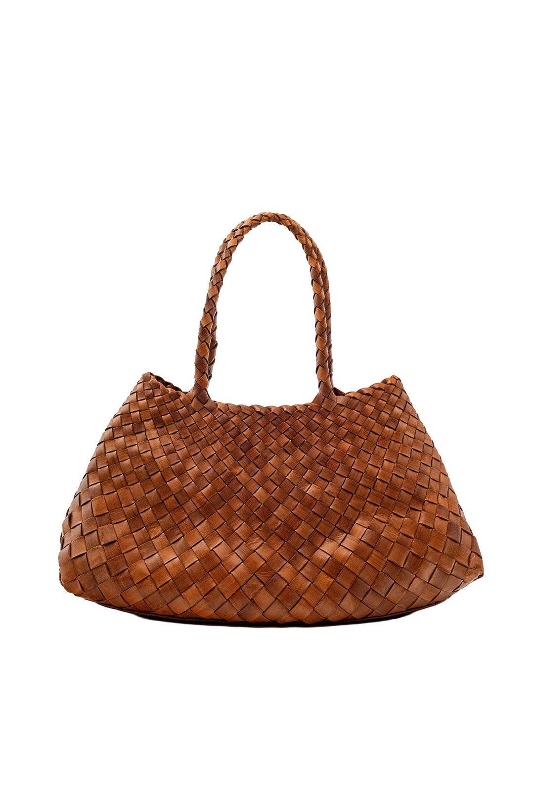 Dragon Diffusion-Santa croce big tan woven leather bag handmade-dgallerystore
