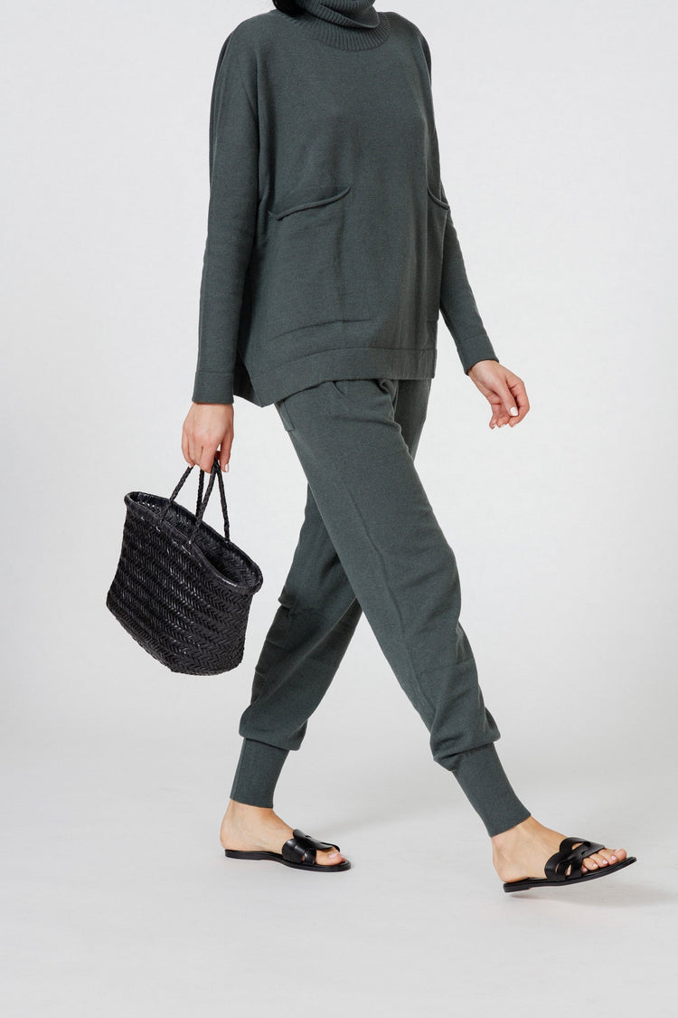 Dragon Diffusion-Triple jump small black woven leather bag handmade-dgallerystore