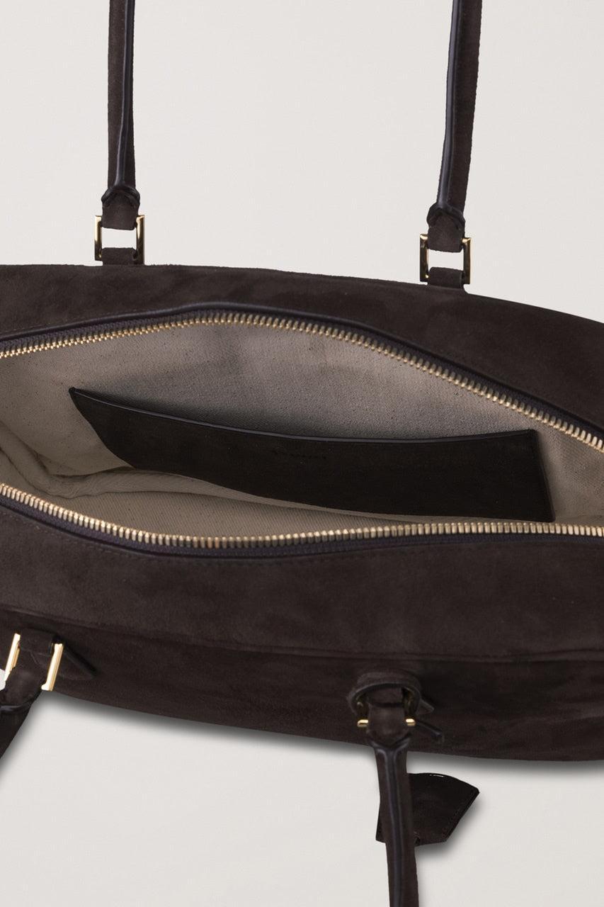 Dunst-Classic 28 suede bag deep brown-dgallerystore