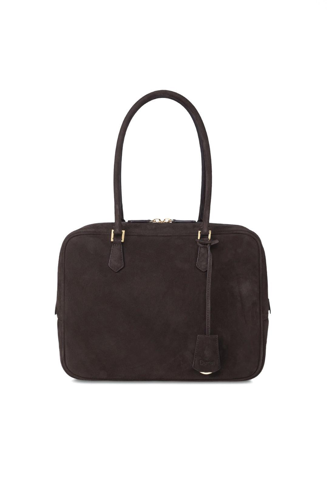 Dunst-Classic 28 suede bag deep brown-dgallerystore