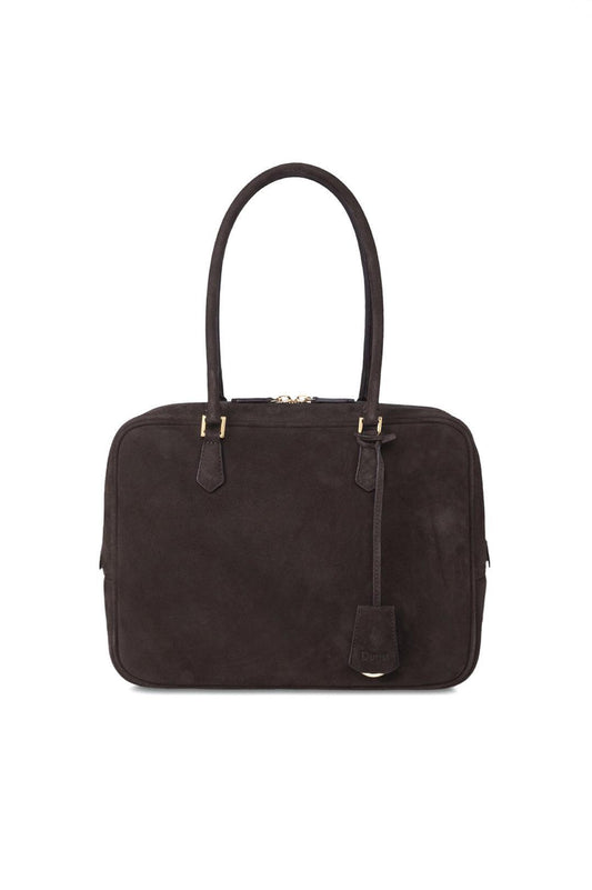 Dunst-Classic 28 suede bag deep brown-dgallerystore