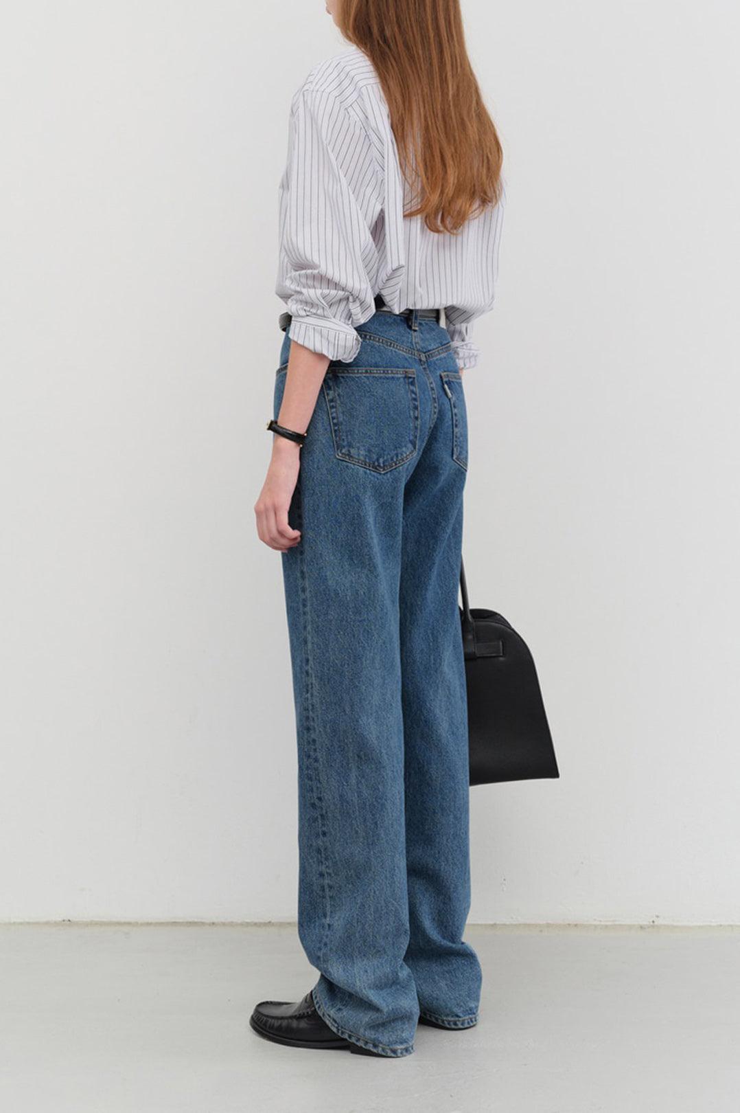 Dunst-Essential straight full length jeans classic blue-dgallerystore