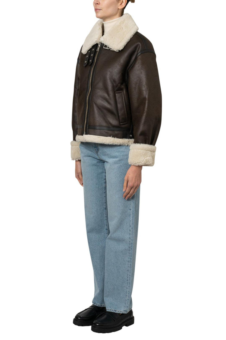 Dunst-Loose Fit Line Shearling Jacket-dgallerystore