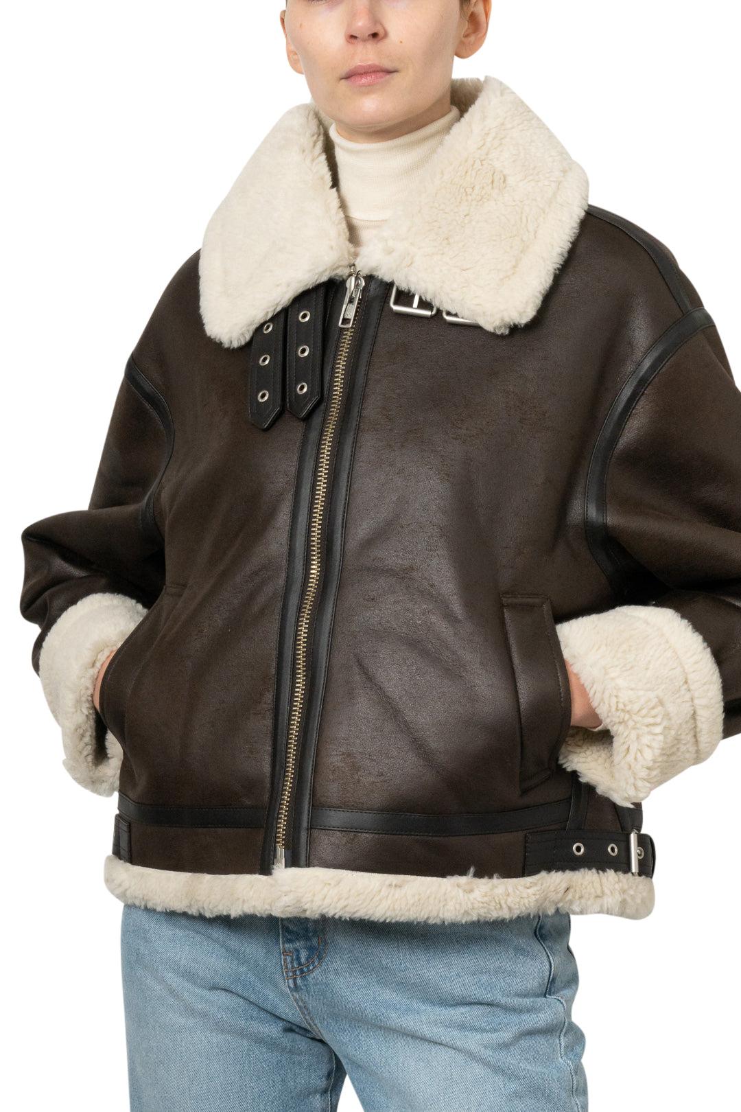 Dunst-Loose Fit Line Shearling Jacket-dgallerystore