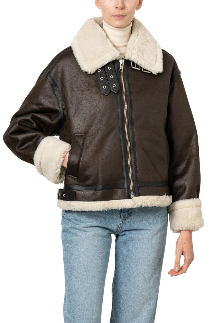 Dunst-Loose Fit Line Shearling Jacket-dgallerystore