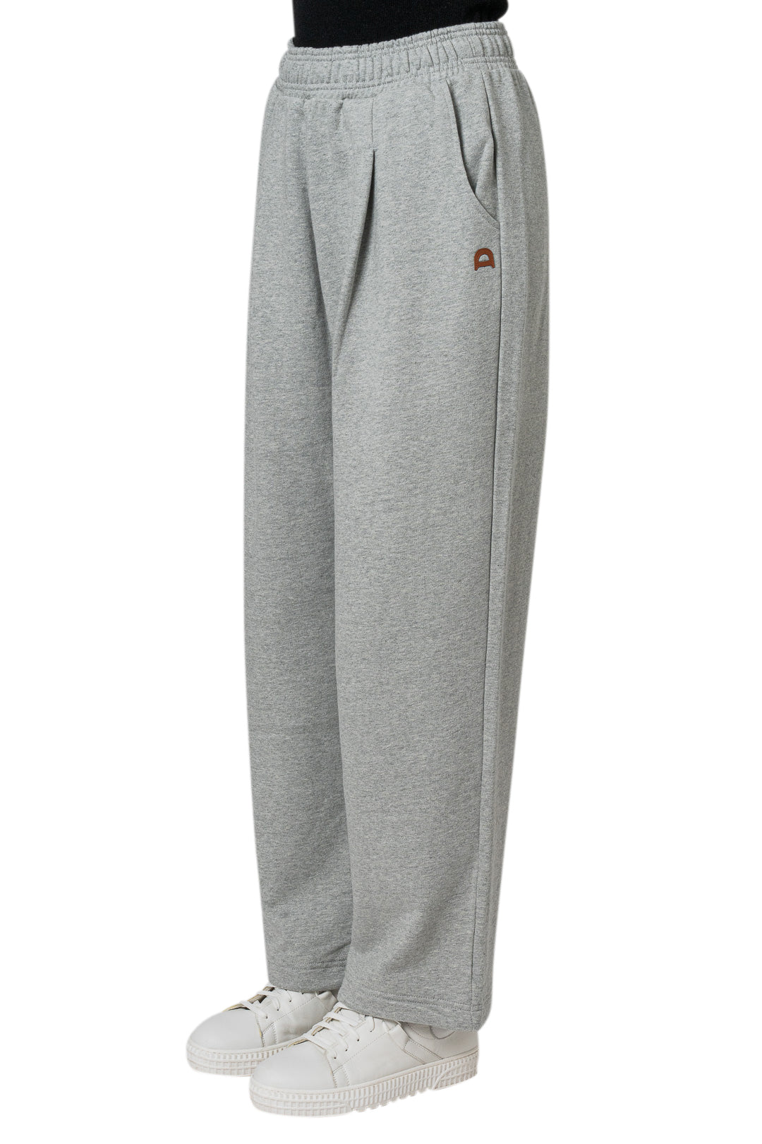 Dunst-Unisex Leather Logo Wide Sweat Pants-dgallerystore