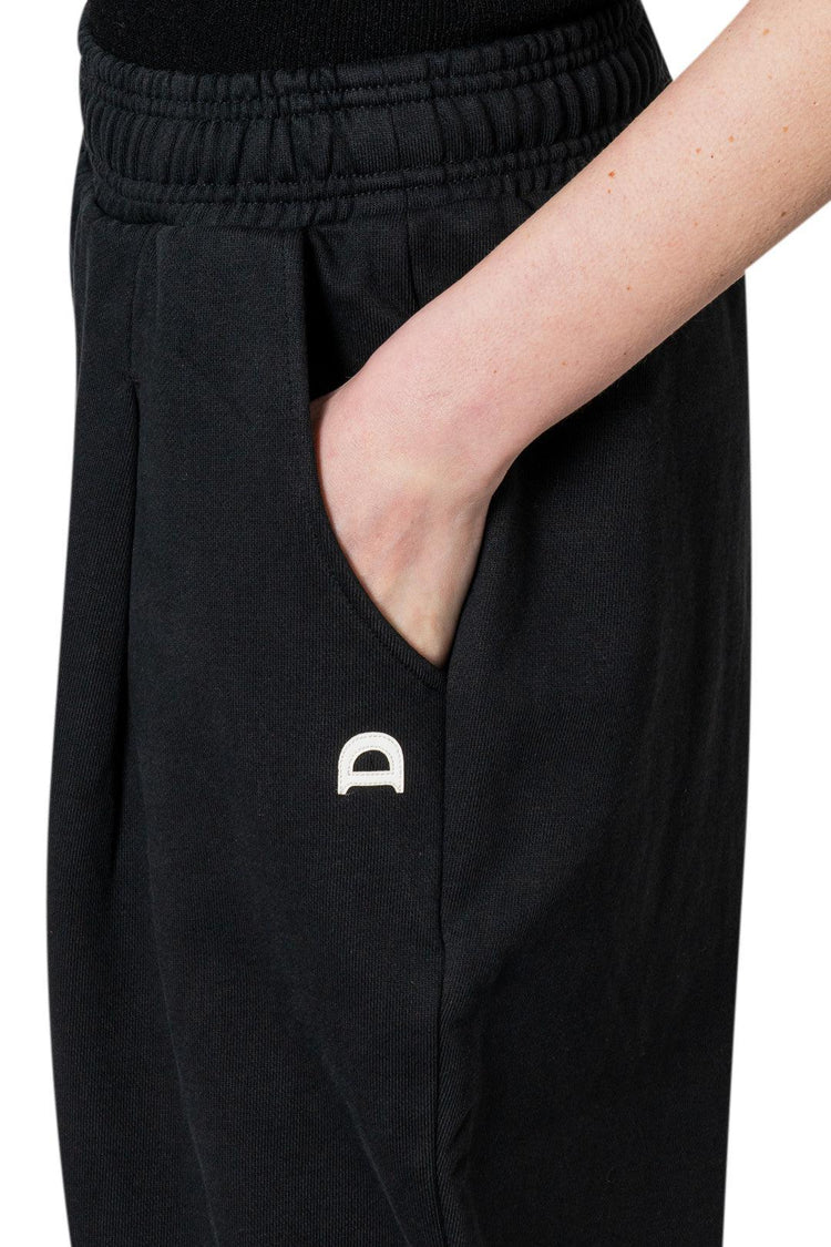 Dunst-Unisex Leather Logo Wide Sweat Pants-dgallerystore