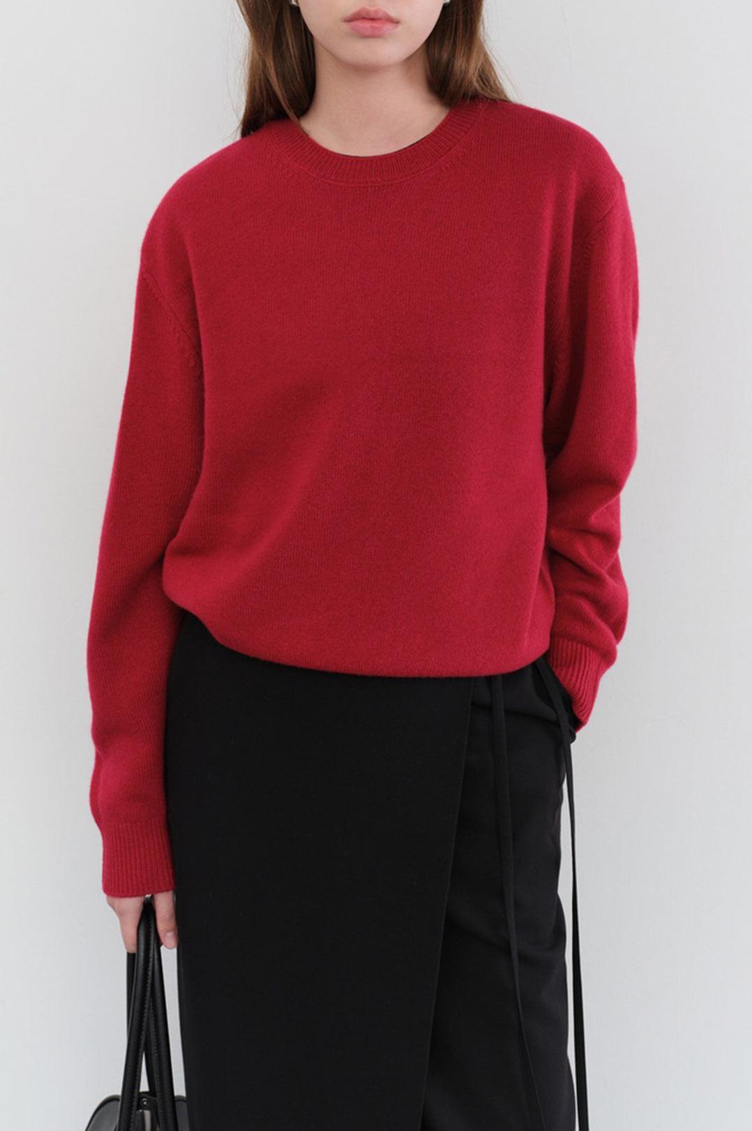 Dunst-Unisex cashmere crewneck sweater red-dgallerystore