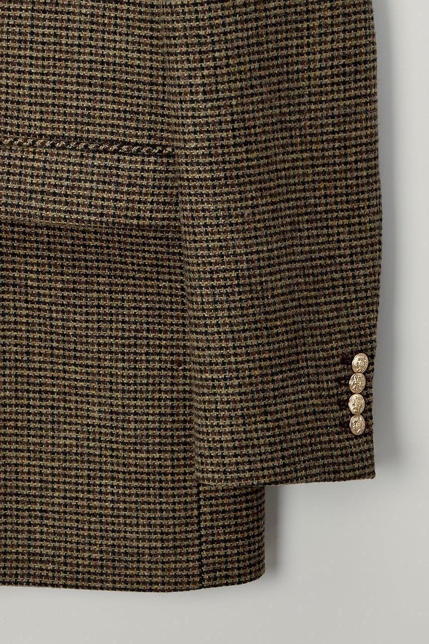 Dunst-Unisex classic 2 button wool blazer brown check-dgallerystore