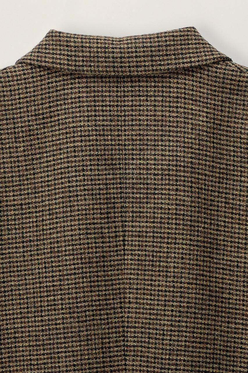 Dunst-Unisex classic 2 button wool blazer brown check-dgallerystore
