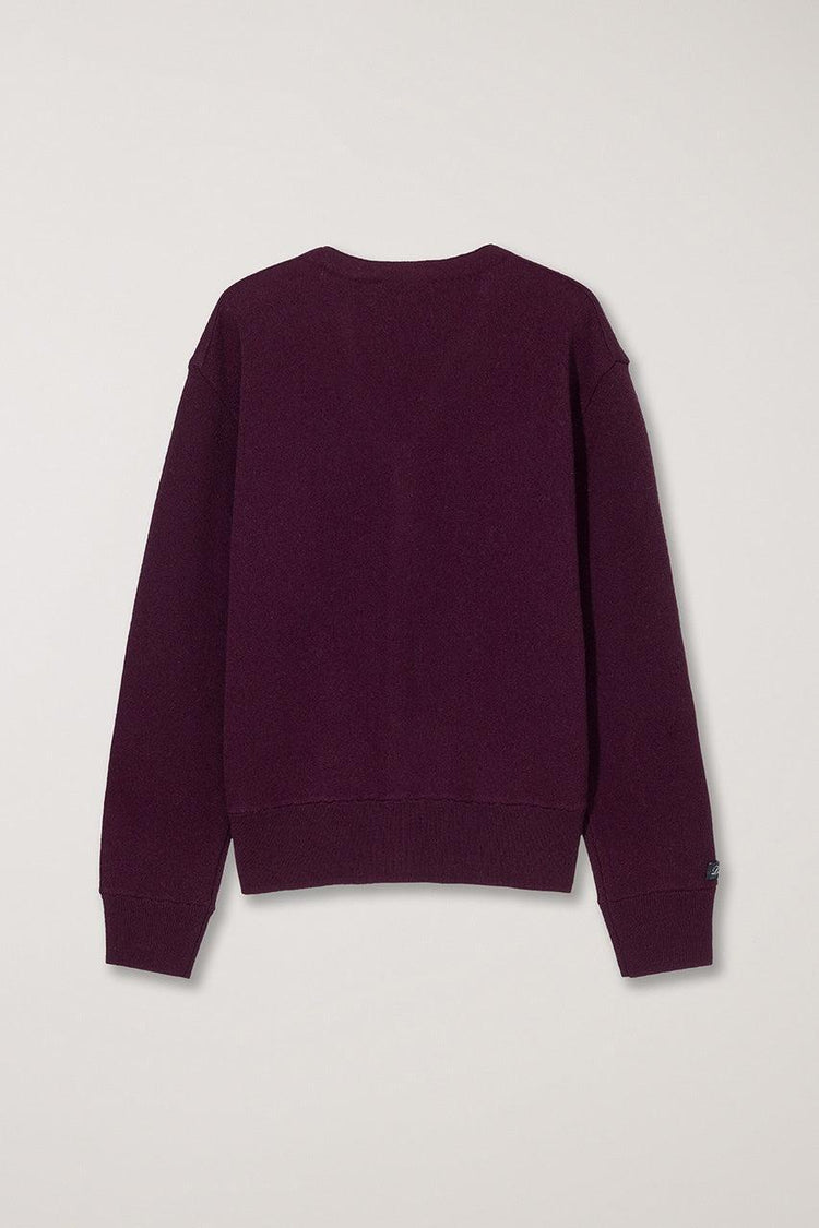 Dunst-Unisex essential logo knit cardigan burgundy-dgallerystore