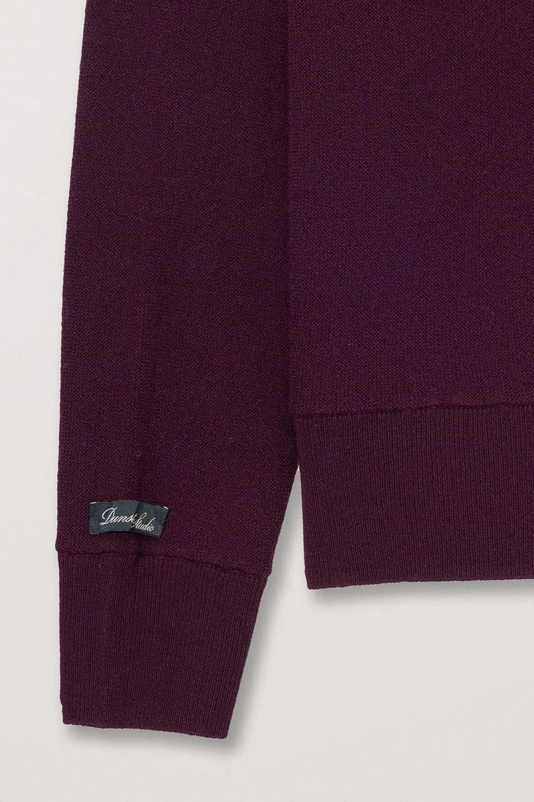 Dunst-Unisex essential logo knit cardigan burgundy-dgallerystore