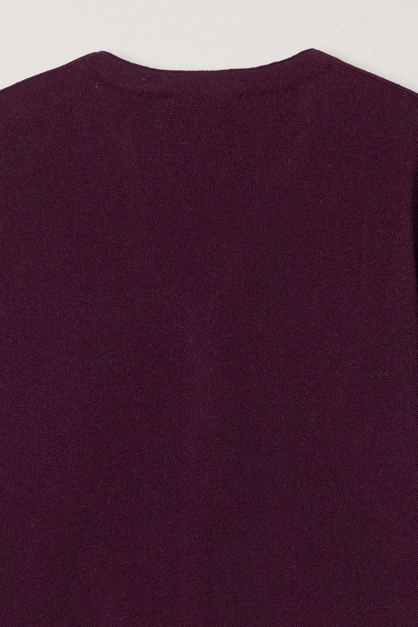 Dunst-Unisex essential logo knit cardigan burgundy-dgallerystore
