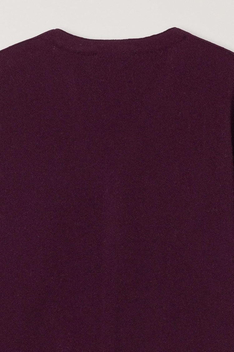 Dunst-Unisex essential logo knit cardigan burgundy-dgallerystore