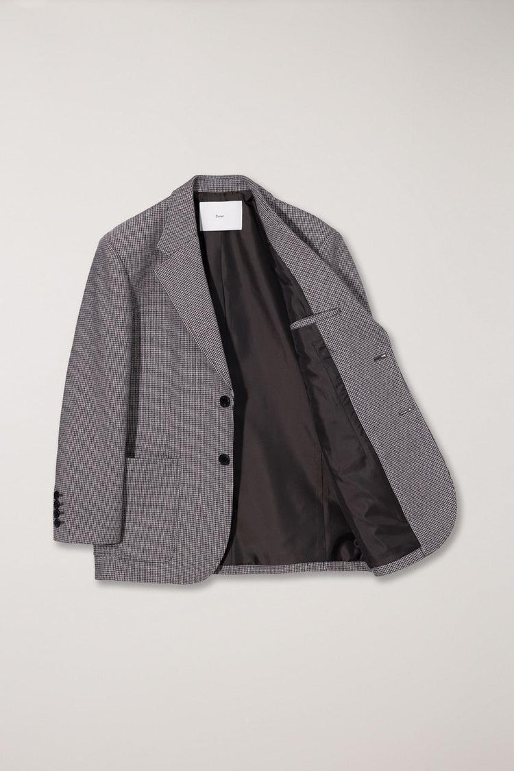 Dunst-Unisex oversized wool blazer brown check-dgallerystore