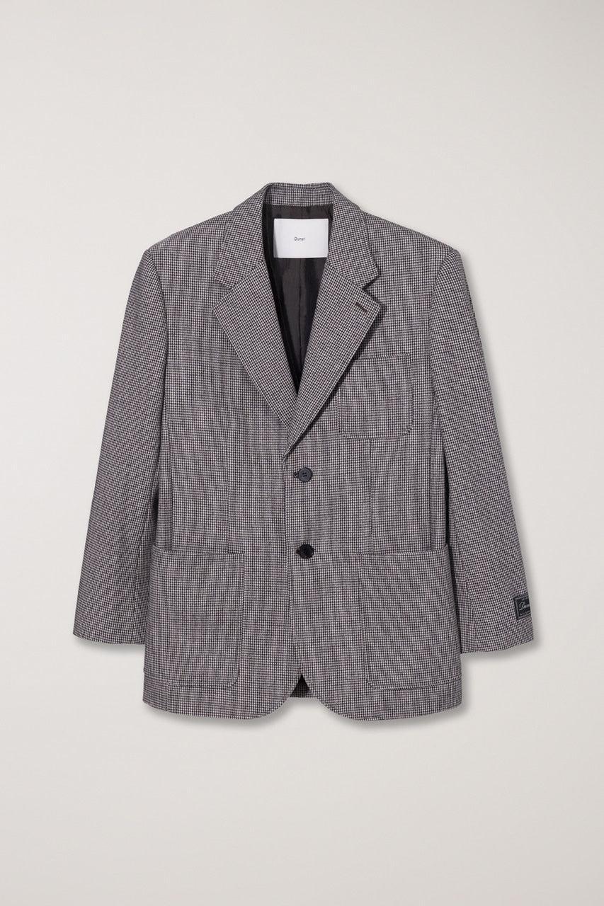 Dunst-Unisex oversized wool blazer brown check-dgallerystore